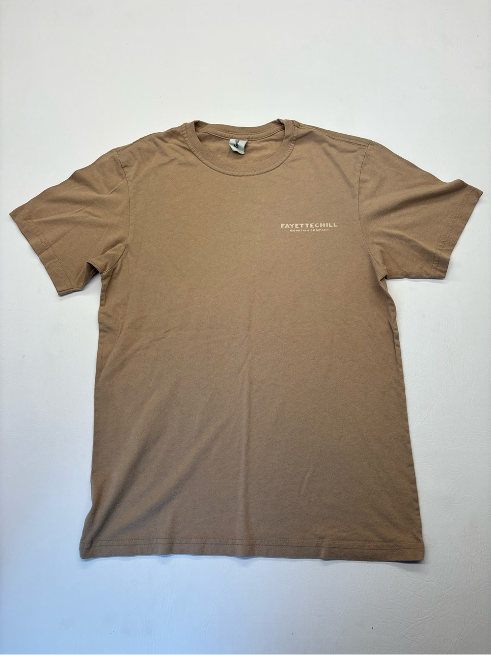 Fayettechill Mountain Company Unisex T-Shirt Brown Short Sleeve Size Small